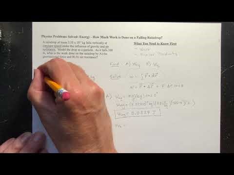 Energy Example - How Much Work is Done on a Falling Raindrop - A Physics Problem Solved