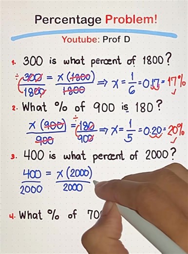 315K views · 2.7K reactions | Crack the Code: Solving Percentage Problems Made Simple! | Prof D | Facebook