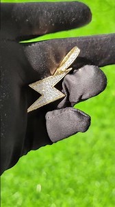Custom Diamond Pendant | Gold Lightning Bolt Iced-Out Jewelry Showcase