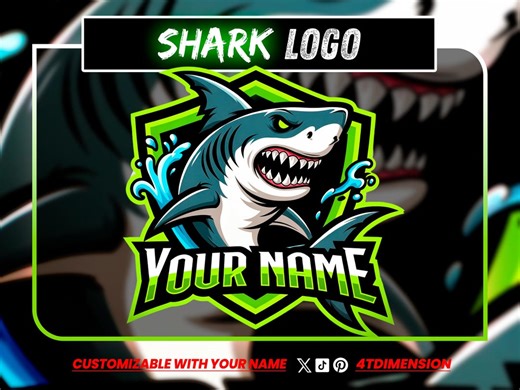 Shark Logo Gaming : Custom Esports Logo for Streamers, Twitch Logo, Youtube Avatar, Gamer Branding - Etsy