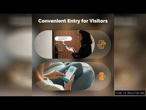 MOES Bluetooth Smart Wooden Door Lock - Fingerprint, Keycard, PIN, Remote Control, Tamper Alarm, Bat