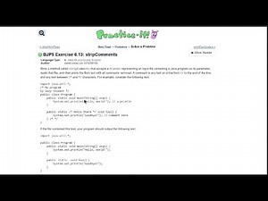 Java Practice It || 6.13 stripComments || file processing, nested while loop, .subString(), Strings