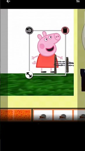 peppa pig trips on a wire falls into a fire bacon strips