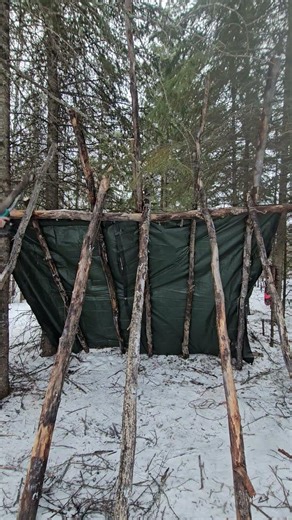 PT 3 A Frame Fort #forts #shelter #survival #bushcraft #subscribe