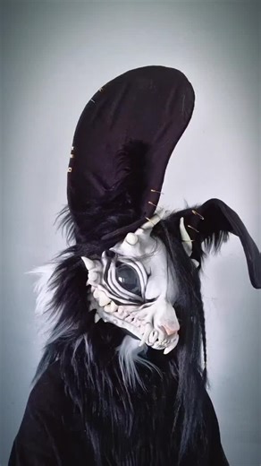 Handmade Skull Dog Fursuit Mask and Art Dolls