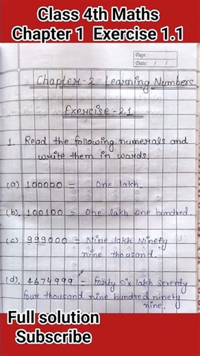 class 4th maths chapter 1.1 | Full explanation in english #shorts #viralvideo #class4th #maths