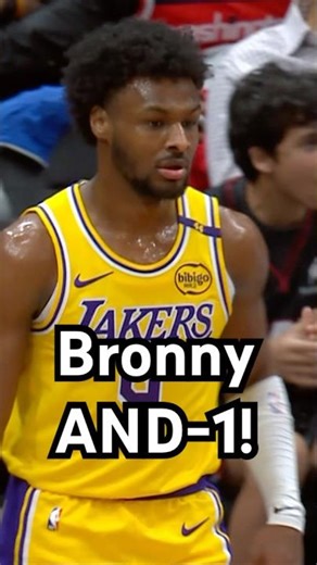 Bronny with the tough finish 💪