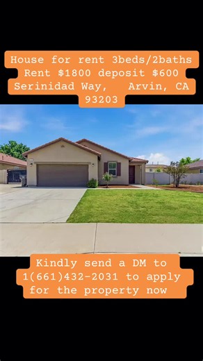Welcome to Serinidad Way in Arvin, CA a newer-built home with great potential and room to make it your own! Built in 2015 and proudly owned by only one family, this property offers a desirable split-wing layout featuring 3 bedrooms, 2 full bathrooms, and a functional floor plan designed for comfortable everyday living. The kitchen is well equipped with granite countertops, stainless steel appliances, and plenty of cabinet space, opening nicely to the main living areas. The home is ready for its 