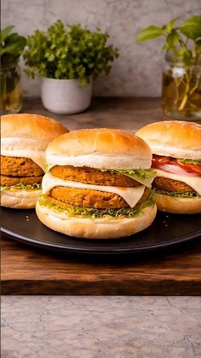 Crispy Veggie Burger 🍔🔥|Veg Burger Recipe #burger #homemade #restaurantstyle #food #trending #viral