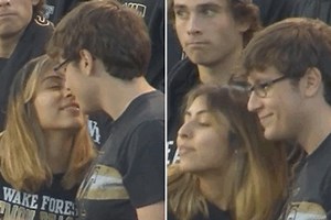 Watch moment man rejects girlfriend's kiss on live TV... but there's more to it