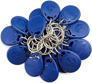 50 PCS RFID Key Fob 13.56MHz F08 Proximity IC Card Token Key Tags for Access Control Smart Door Locks, UID Read Only