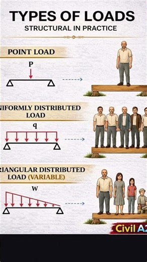 Types of Loads in Structural Engineering Explained,Structural Load Explained#shorts#civilengineering