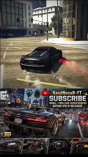 GTA V PS5 Pro 4K HDR Gameplay 🚗💨 Franklin Drives a CUSTOM 2026 Audi RS Spyder | Road to 1M! #gtavi