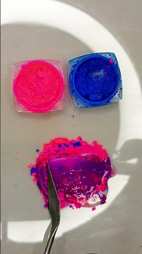 💖 Neon Pink + Electric Blue = Magic Purple! ✨#colormixing