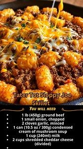 Tater Tot Sloppy Joe Skillet | Sophia’s Easy Recipes