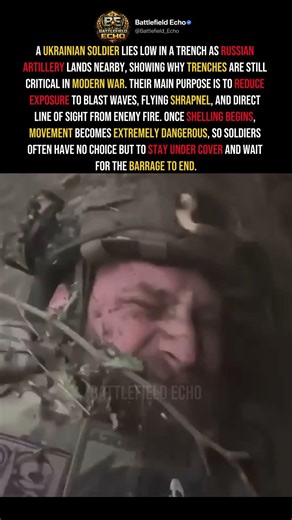 Ukrainian Soldier Trapped in Trench During Russian Bombardment #shorts