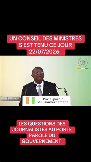 Conseil des ministres 22/07/2026 : questions au porte-parole du gouvernement