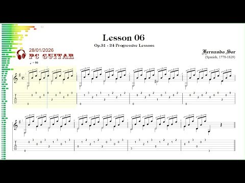 Sor, Op.31 Lesson 06, guitar