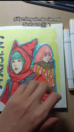 vẽ màu cồn trên giấy mỏng p2:)))))) #art #drawing #vẽ