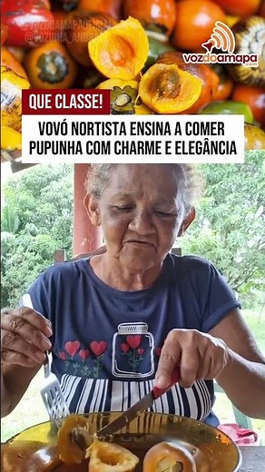 What class: A grandmother from the North teaches how to eat pupunha with charm and elegance.