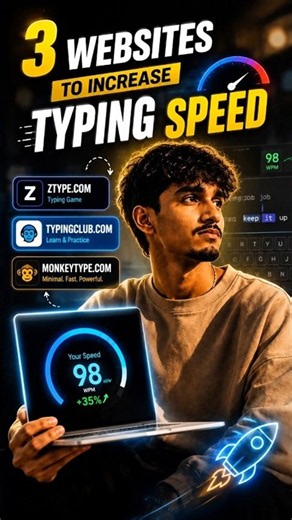 3 secret websites to improve typing speed 🚀 #shorts #nextgenai