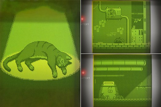 64 Bits Demakes 'Stray' for the Nintendo Game Boy, Complete with Green Dot Matrix Graphics