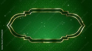 luxury blue gold islamic pattern background animation, rotating gold islamic design video template 4K ramadan looping animation ramadan kareem