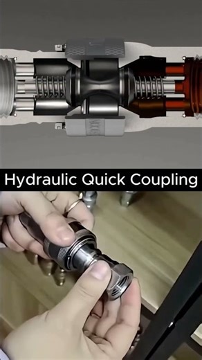 How Hydraulic Quick Coupling Works#hydraulic #hydraulicfitting #science #mechanical