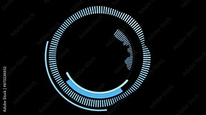 Digital Circle Analyzing and Data HUD Display. loading, analyzing data, rotating circles, moving graphs, sliders, HUD circle interfaces. High Tech Concept Element with alpha channel