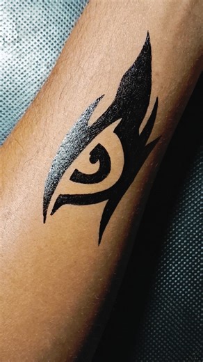 Tribal style Eye Tattoo Design with Black Ink on Hand......#tattoo #art #drawing #eyetattoo #bodyart
