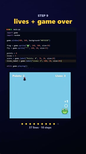 Your first Python game in 37 lines (no install)
