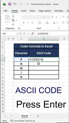 ASCII Code Formula in Excel | How to Use ASCII Functions