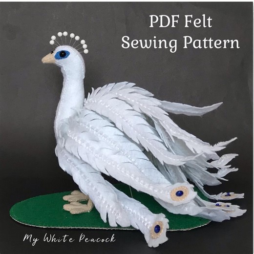 Felt White Peacock Sewing Pattern: Plush Bird PDF Tutorial (kidsroom Decor) - Etsy