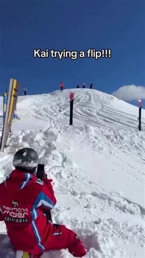 Kai's Epic Flip Attempt on the Slopes