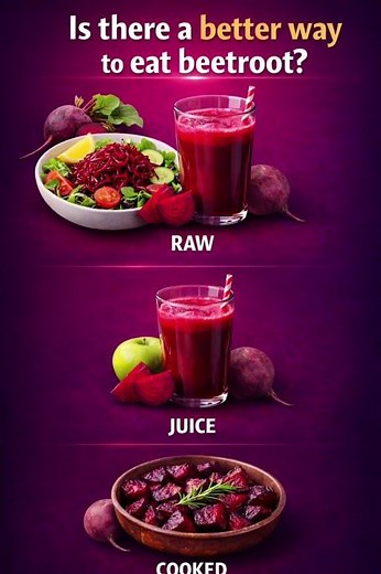 Most people don’t know the best way to eat beetroot …Raw, juice, or cooked? 👇