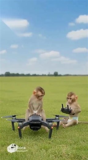 Monkeys Fly Drone! 🤯 #viral #trending
