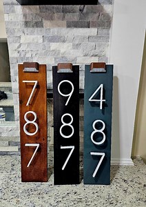 Solar LED House Number Sign: Vertical Illuminated Address Plaque - Etsy