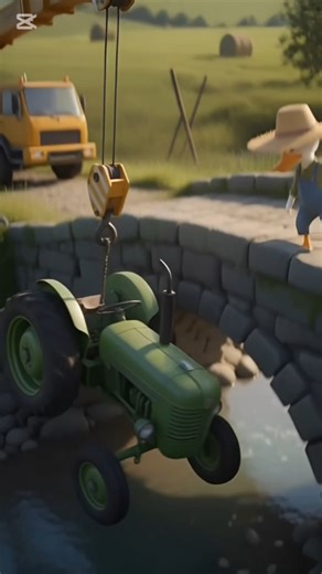 Tractor Fell in Stream, Duck Gets Blamed – Watch the Ending! 🌊🐤