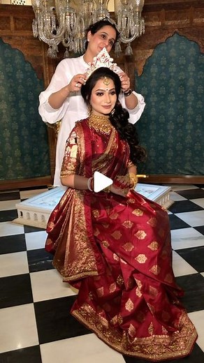 Parul Garg on Instagram: "How do you like this Bengali look? MUA : @parulgargmakeup Saree : @designer_kiyaskreation Jewellery : @aggarwal_abhushan In frame : @naziyeahh1614 Lipshade : @parulgargbeauty Fire Lily #parulgargmakeup #parulgargbeauty #bengalibride #bengali #bengalibrides #bengaliwedding #bengalireceptionlook"