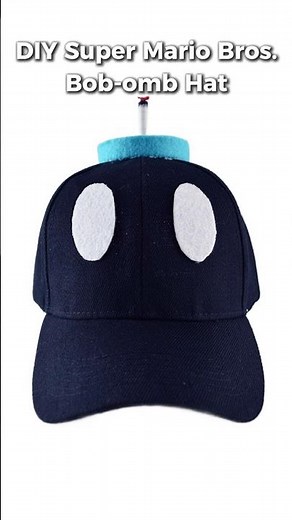 DIY SUPER MARIO BROS Hat (💣Bob-omb Hat) #shorts #supermario #mario