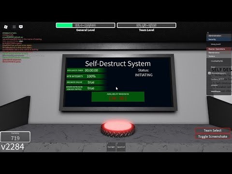 Roblox - Reactor Test Game Self-Destruct System
