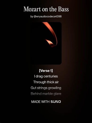 Mozart on the Bass What happens when centuries collide with bass? Mozart on the Bass is a collision of classical ghosts and modern sound — where powdered wigs meet subwoofers and marble halls tremble under the rhythm of the future. Some music honors the past. This one wakes it up. 🔥 Hashtags #MozartOnTheBass #CinematicHipHop #ClassicalMeetsTrap #OrchestralRap #MusicRevolution #BassCulture #EpicMusic #TonyV #ModernSymphony #CreativeRebellion