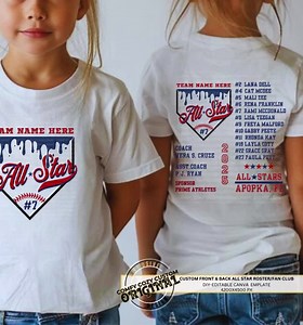 Editable Canva Template |custom Drippy Baseball Drip Home Plate Softball Roster Back PNG for All Stars - Etsy