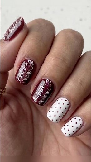 Easy Leaf 🍂 Design Nail Art For Beginners Without Expensive Tool #nailart #naildesign #nails #yt