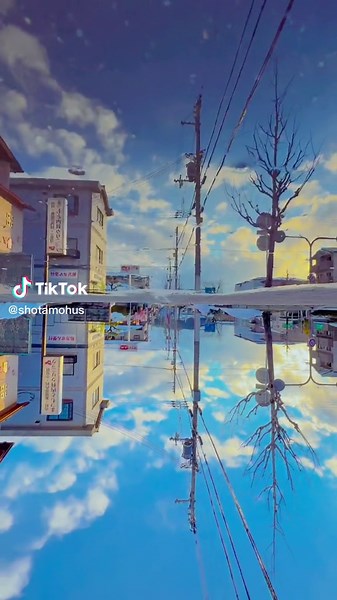 水溜りの中に広がる世界 #すずめの戸締まり #新海誠 #日本の風景 #japan