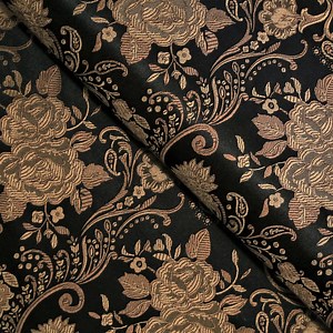 Black and Gold Floral Brocade Jacquard Fabric, 29" Wide for Jackets, Evening Dresses, - Etsy