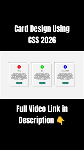 Card Design Using CSS 2026 | CSS Designing Tutorial #nizamicoding #shorts #css