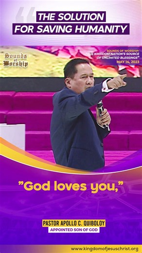 THE SOLUTION FOR SAVING HUMANITY BY PASTOR APOLLO C. QUIBOLOY