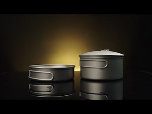 Ultralight Titanium Cookware Set 900ml Pot + 450ml Pan | 2-Piece Backpacking Set | SilverAnt