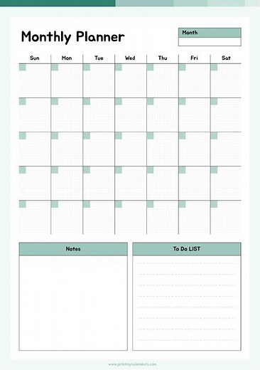 Printable Monthly Planner | Letter Size | Portrait & Landscape | Free Download